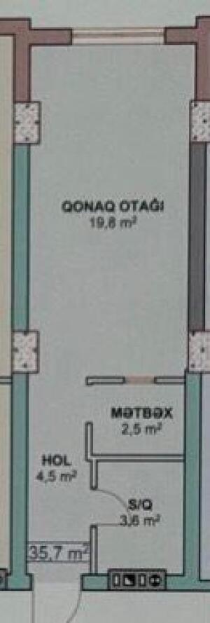 Xırdalan, yeni tikili 1 otaqlı, satılır, 36 m²  