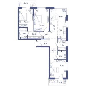 Bakı, yeni tikili 4 otaqlı, satılır, 128.5 m²  , Sabunçu rayonu, Nardaran qəs.