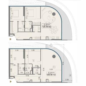 Bakı, yeni tikili 3 otaqlı, satılır, 126.5 m²  , Sabunçu rayonu, Nardaran qəs.