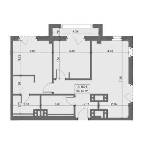 Bakı, yeni tikili 3 otaqlı, satılır, 94.1 m²  , Sabunçu rayonu, Nardaran qəs.