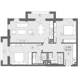 Bakı, yeni tikili 3 otaqlı, satılır, 98.2 m²  , Sabunçu rayonu, Nardaran qəs.