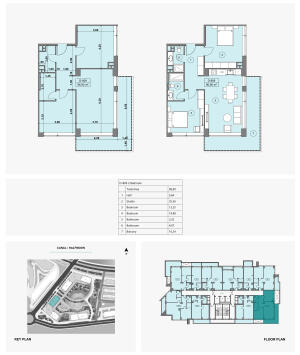 Bakı, yeni tikili 3 otaqlı, satılır, 96.9 m²  , Sabunçu rayonu, Nardaran qəs.