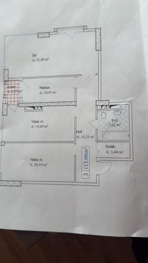 Bakı, yeni tikili 3 otaqlı, satılır, 113 m²  , Nərimanov rayonu