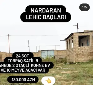 Torpaq, satılır, 24 sot, Bakı, Sabunçu rayonu, Nardaran qəs.