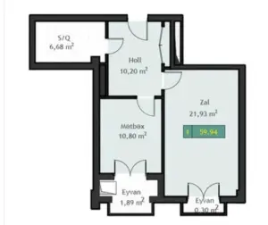 2 otaqlı yeni tikili, satılır, 65 m², Bakı, Binəqədi rayonu, 8-ci mikrorayon