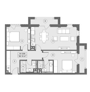 Bakı, yeni tikili 3 otaqlı, satılır, 98.2 m²  , Sabunçu rayonu, Nardaran qəs.