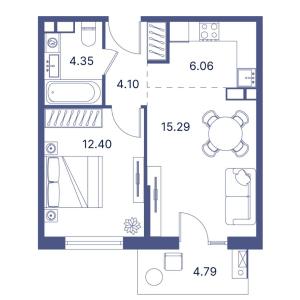 Bakı, yeni tikili 2 otaqlı, satılır, 54.2 m²  , Sabunçu rayonu, Nardaran qəs.